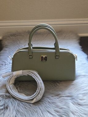 Nwot! Kate Spade New York Phoebe Small Statchel Refined Grain Leather Sage Green